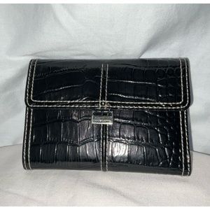 Wallet, Liz Claiborne vintage croc pattern black
